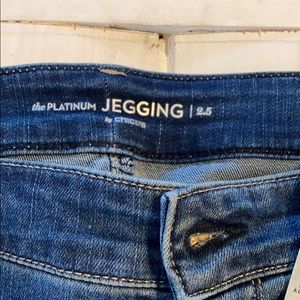Chico’s Jeggings with gold appliqué Size 2.5